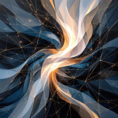 The primary subject of the image is a brightly colored, abstract art piece featuring a swirling pattern of yellow, blue, and orange colors. The setting is a dark background, which contrasts with the vibrant colors of the artwork. The visual style is a combination of digital art and illustration, creating a unique and eye-catching piece. The colors and mood of the artwork evoke a sense of energy and movement, with the bright colors adding a lively and dynamic atmosphere to the scene.